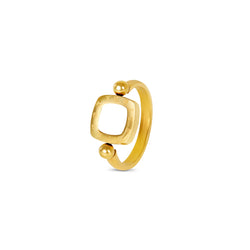 Square Rotatable Numeral Pendant Ring - Gold