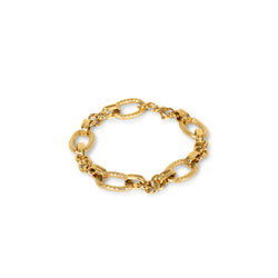Sicily Link Chain Textured Bracelet - Gold