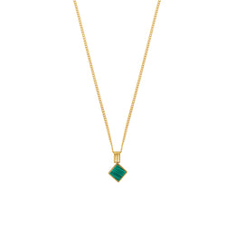 Marble Square Pendant Necklace - Gold