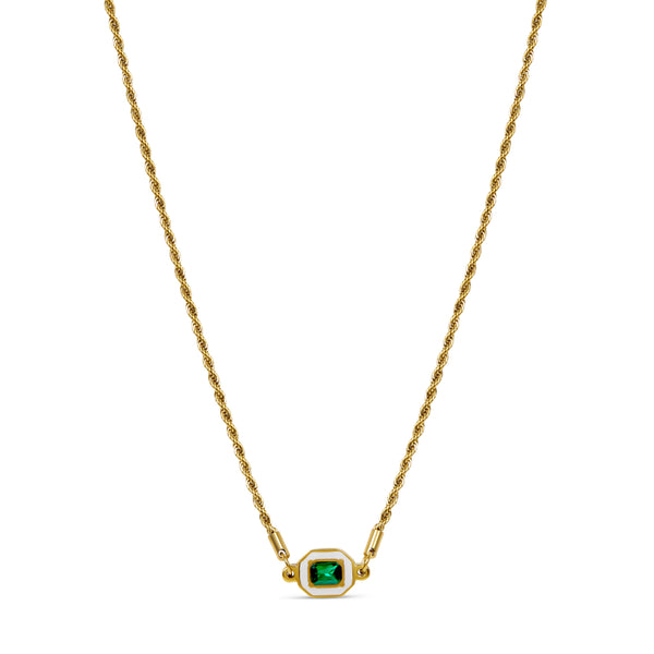 Emerald Cradle Rope Chain - Gold
