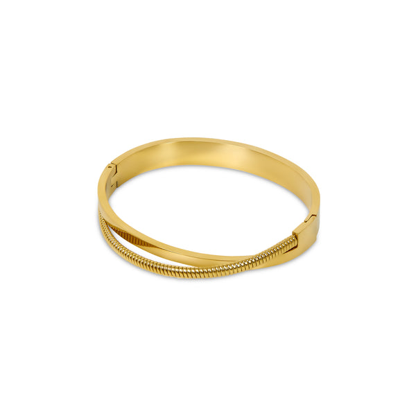 Double Layer Chunky Bangle Gold
