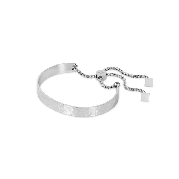 Nevaeh Plate Adjustable Bracelet - Silver