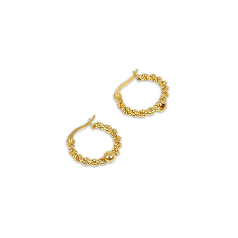 Twisted Rope Earrings - Gold