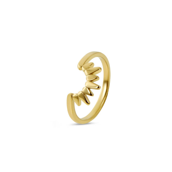 Halber Sonnenstrahl-Ring - Gold
