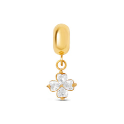 Clover Stone Charm - Gold