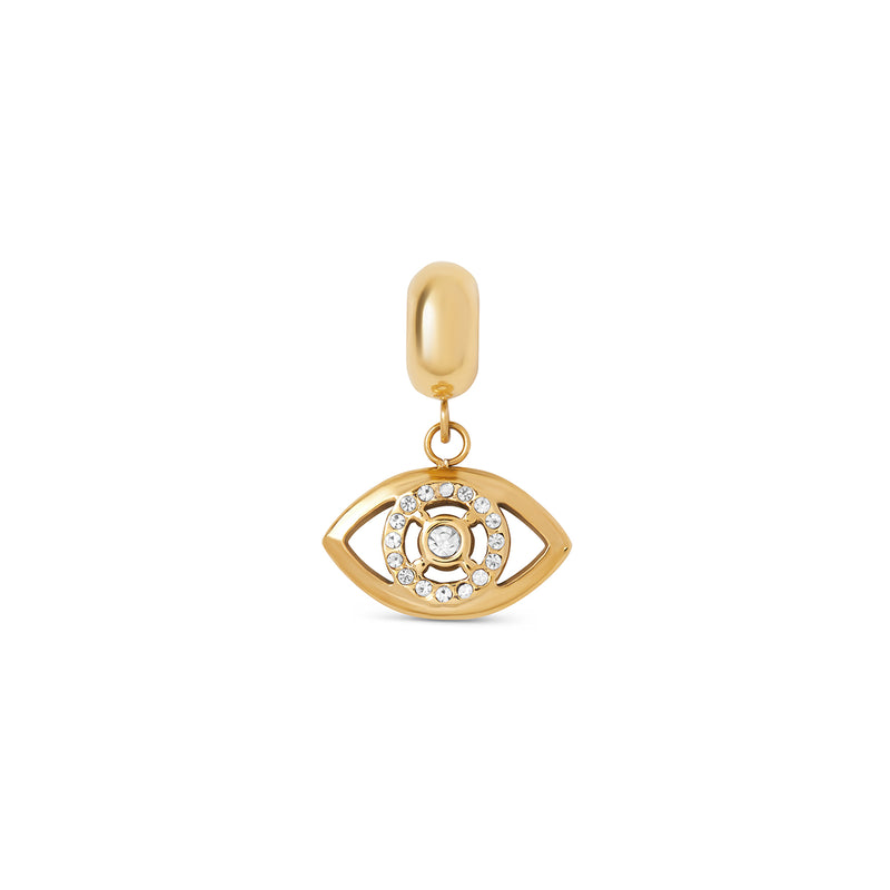 Evil Eye Stone Charm - Gold