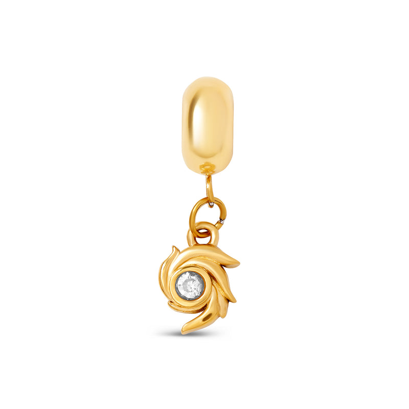 World-Wind Stone Charm - Gold