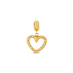 Hollow Heart Charm - Gold