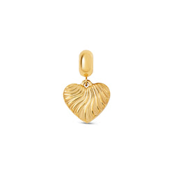 Textured Heart Charm - Gold