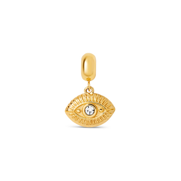 Horus Eye Stone Charm - Gold