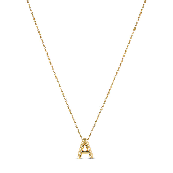 Bubble Initial Necklace - Gold