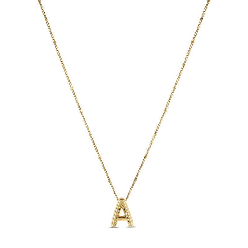 Bubble Initial Necklace - Gold