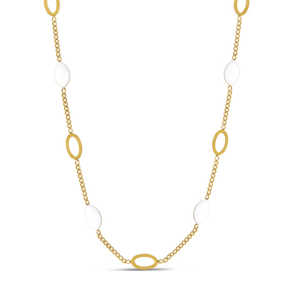 Angellica Oval Pendant Necklace - Gold