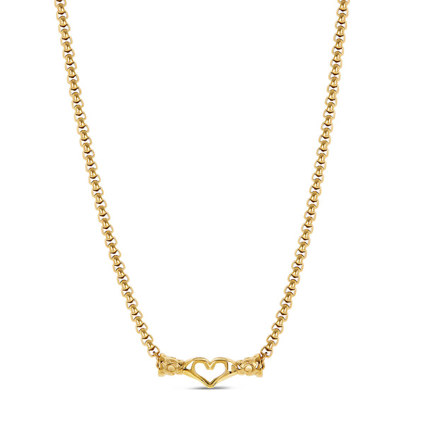 Heart Hand Pendant Necklace - Gold