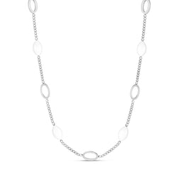 Angellica Oval Pendant Necklace - Silver