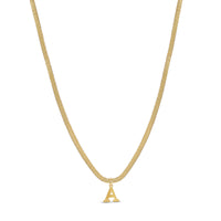 Snake Chain Initial Necklace - Gold