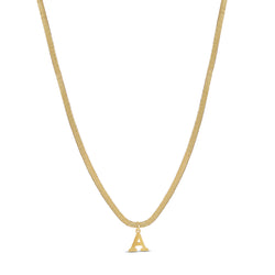 Snake Chain Initial Necklace - Gold