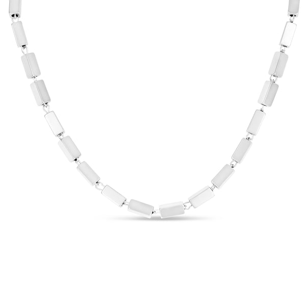 Rectangle Chain Necklace - Silver