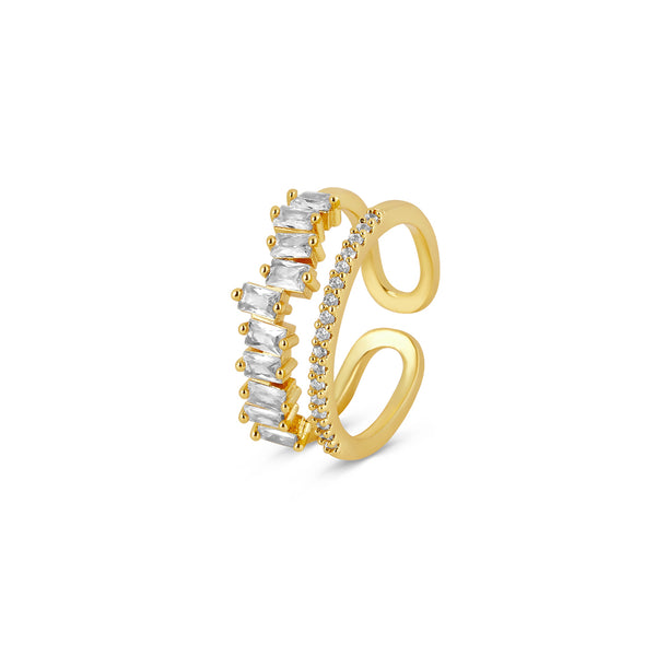 Chandalier Layered Adjustable Ring - Gold