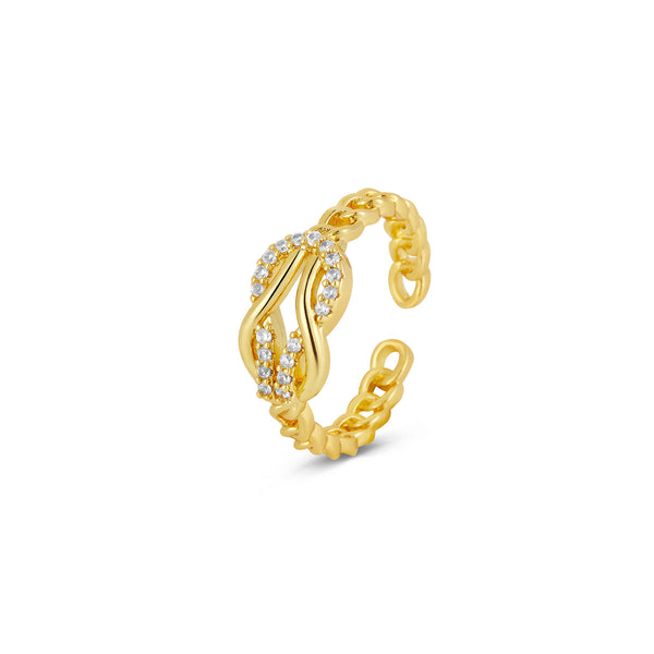 Ariel Intertwined Adjustable Ring - Gold