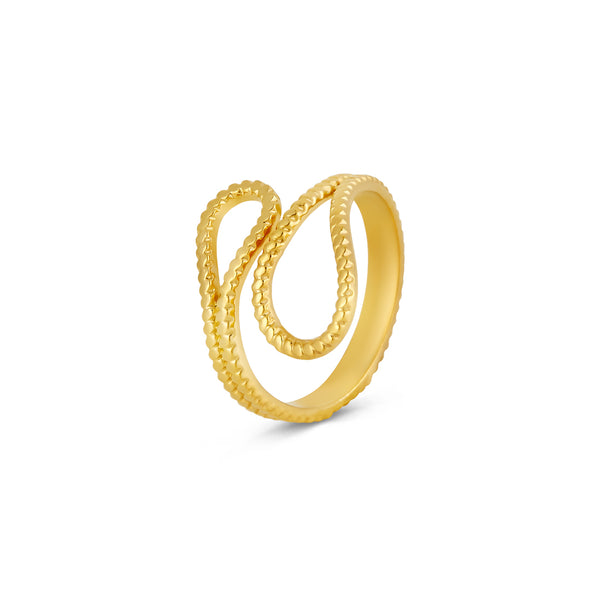 Ava Abstract Adjustable Ring - Gold