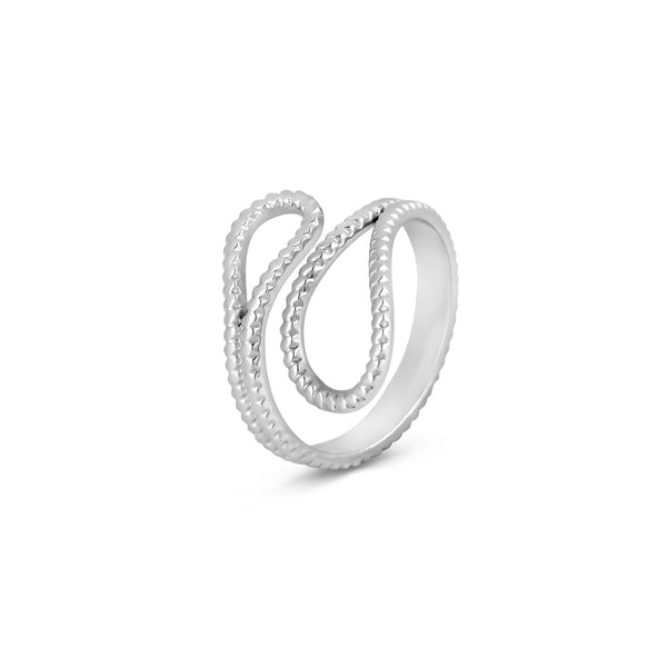 Ava Abstract Adjustable Ring - Silver