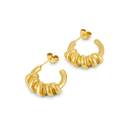 Half Croissant Hoop Earrings - Gold