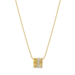 Triple Stack Ring Necklace - Gold