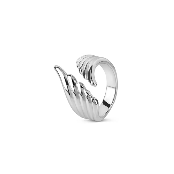 Celestial Wing Adjustable Wrap Ring - Silver