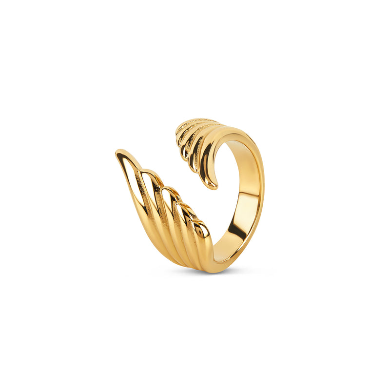 Celestial Wing Adjustable Wrap Ring - Gold