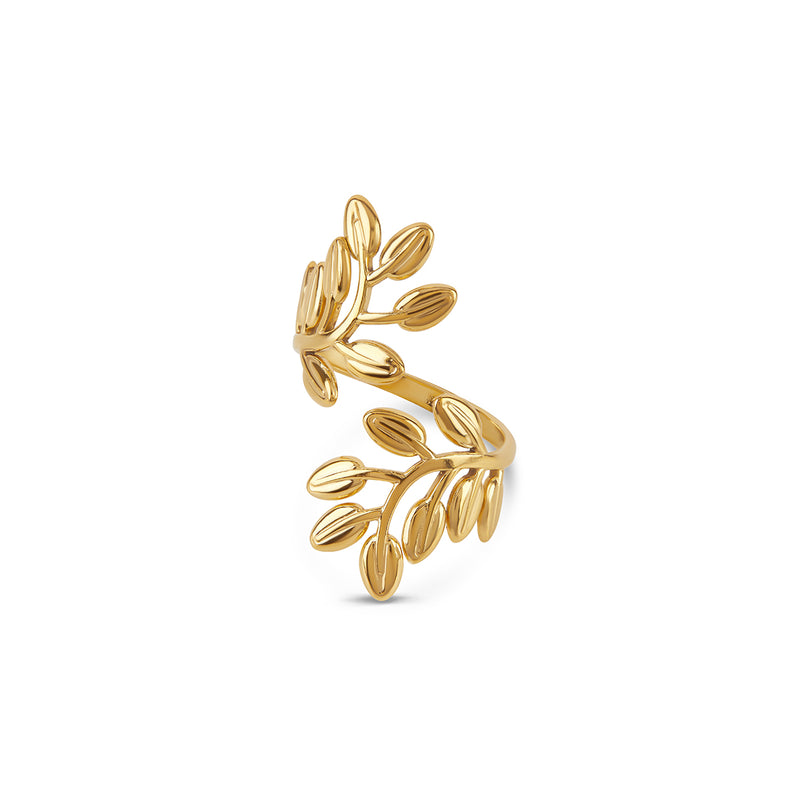 Olive Twist Adjustable Ring - Gold
