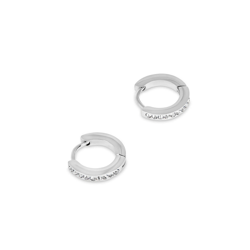 Birthstone Huggie Hoop Earrings - Silver (Select Your Birthstone!)