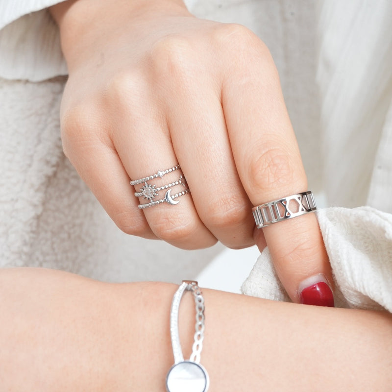 Luna Adjustable Ring - Silver