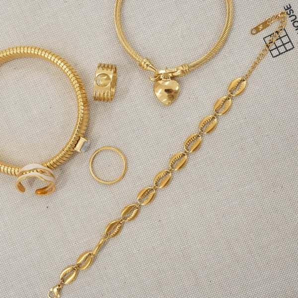 Muschelgliederkette Armband - Gold