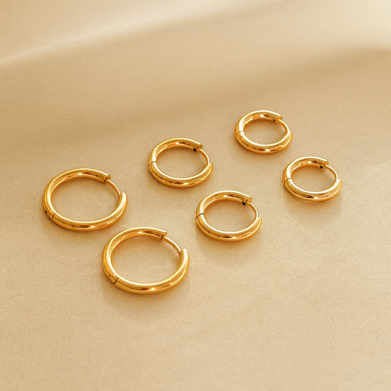 Hoop Earring Bundle - Gold