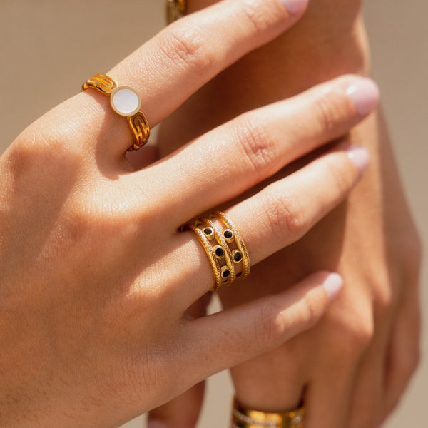 Melina Adjustable Multi-Layer Ring - Gold