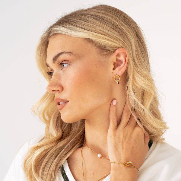 Latin Linked Rings Earrings - Gold