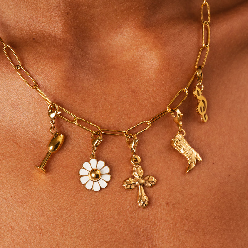 Champagne Flute Necklace Charm Gold – Nevaeh