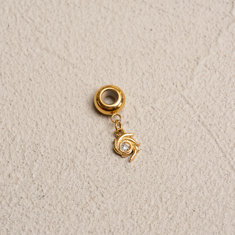 World-Wind Stone Charm - Gold