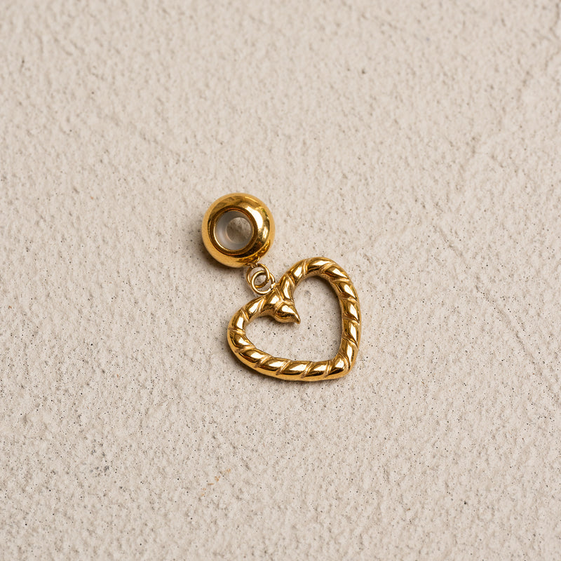 Hollow Heart Charm - Gold