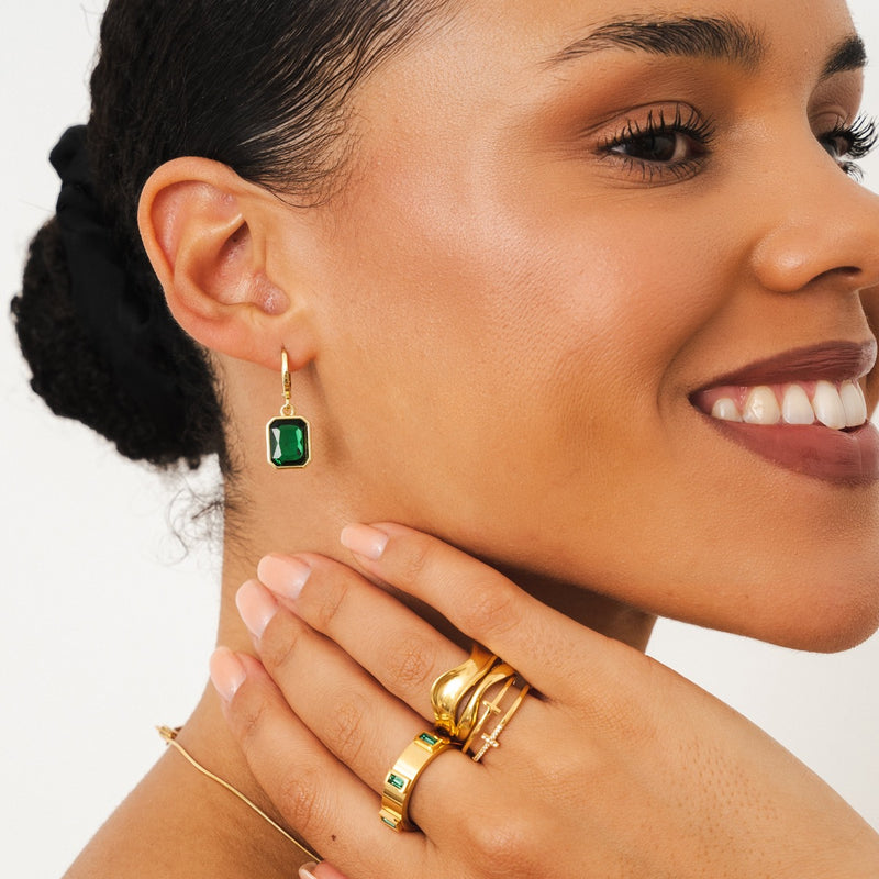 Tropez Earrings - Gold/Green