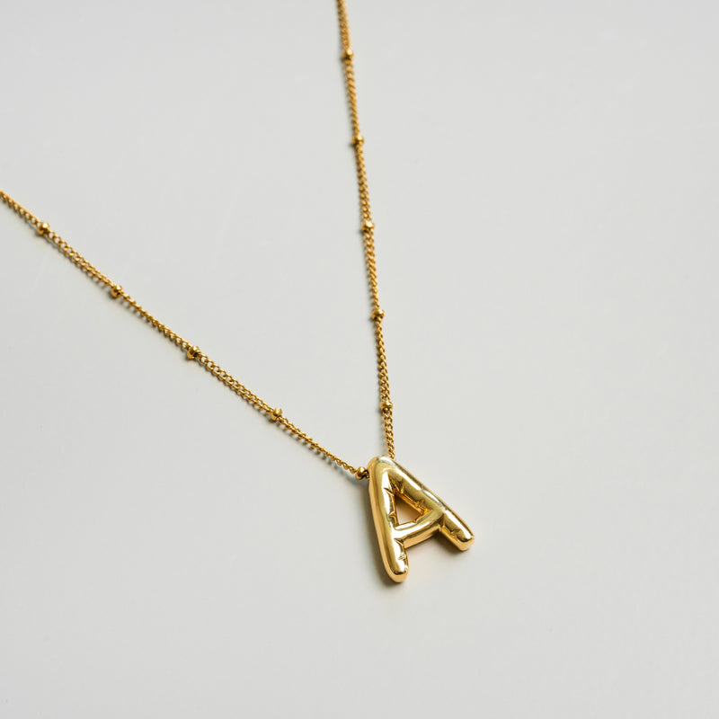 Bubble Initial Necklace - Gold