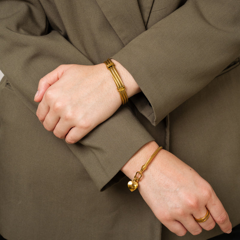 Wire Stack Bangle Bracelet - Gold