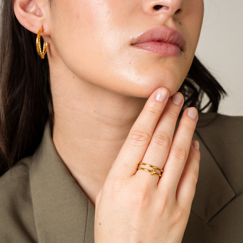 Zion Geometric Ring - Gold