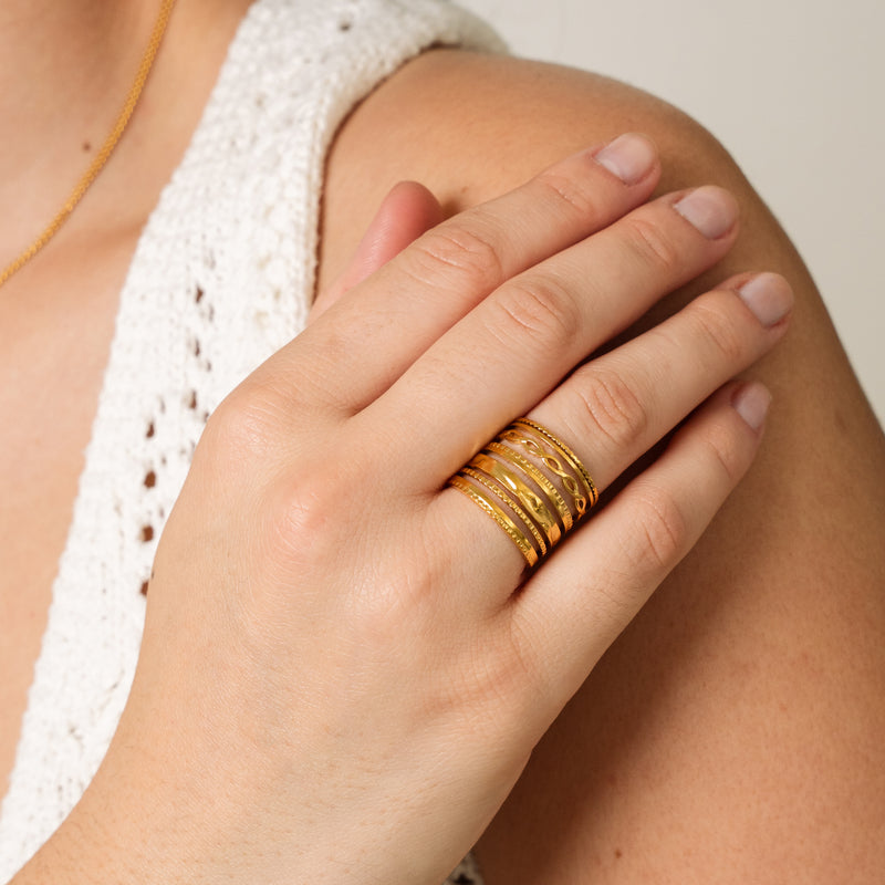 Hydra Stack Adjustable Ring - Gold