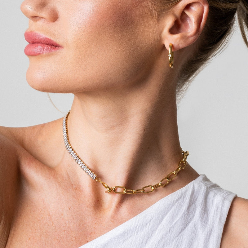 Cordelia-Halskette mit Knebel - Gold