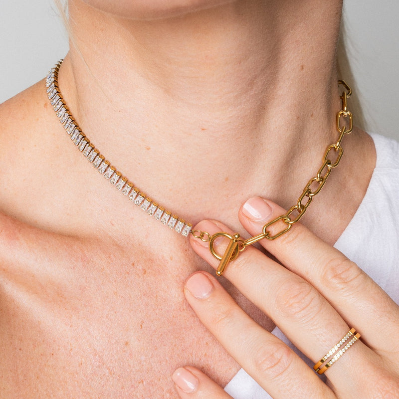 Cordelia-Halskette mit Knebel - Gold