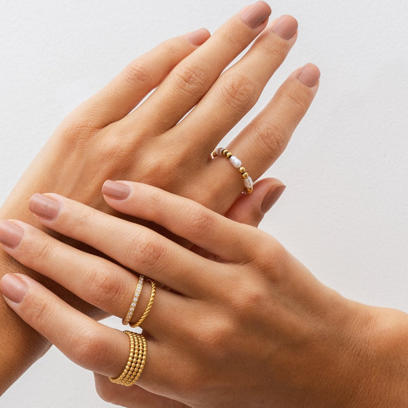 Pearl Fidget Ring - Gold