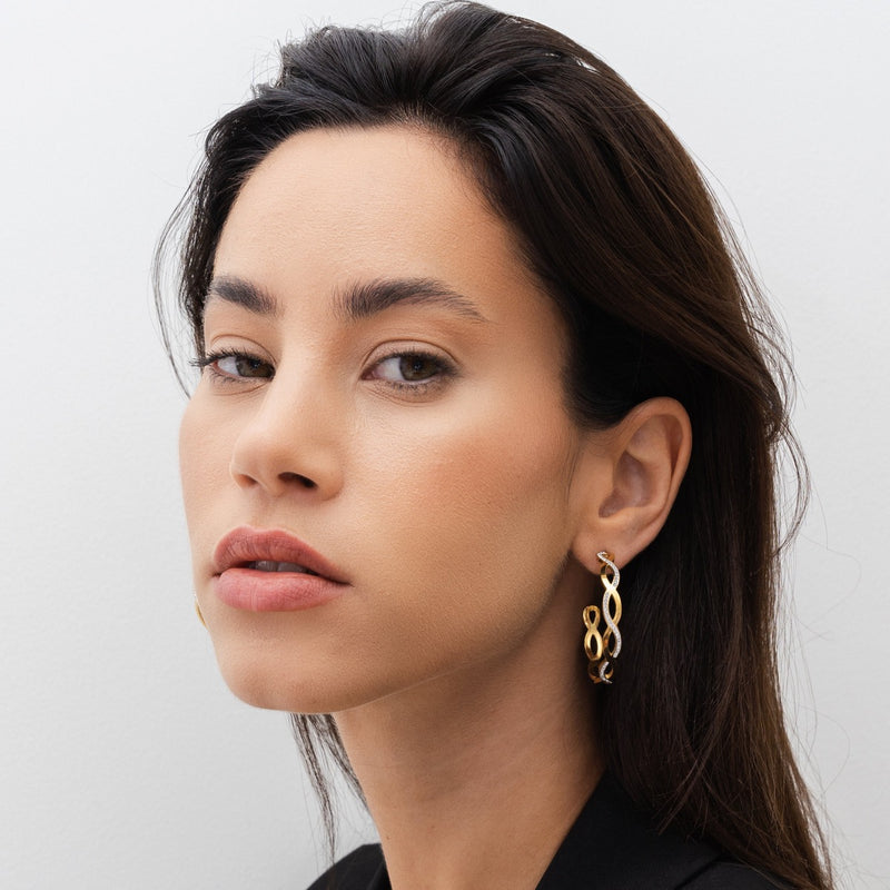 Amelia Interlace Hoop Earrings - Gold