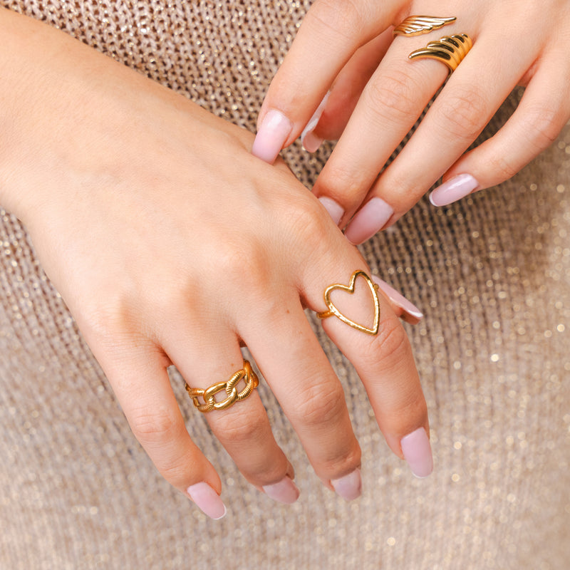 Celestial Wing Adjustable Wrap Ring - Gold